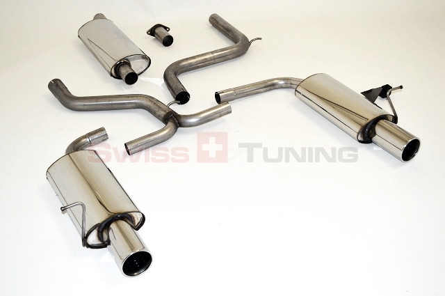 FRIEDRICH Sport-Auspuff / Duplex-Anlage 63,5mm Edelstahl für: FORD Mondeo Lim. / 2001-05 / 1.8 16V, 2.0 16V / 81,92,96,107 kW  | Endrohr-Typen: alle / Anlage mit 2 ESD