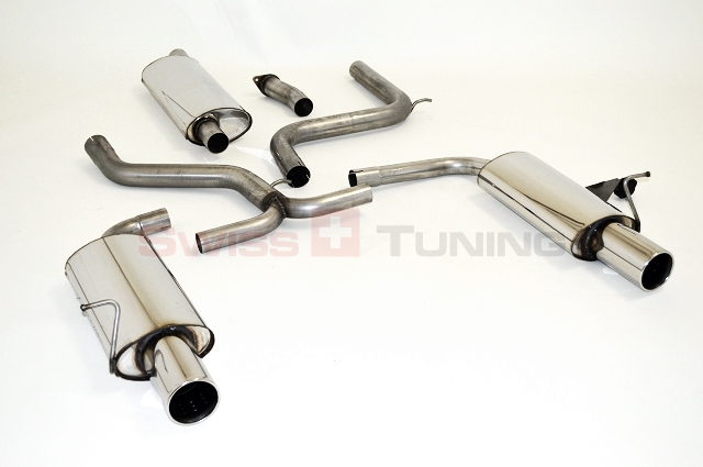 FRIEDRICH Sport-Auspuff / Duplex-Anlage 63,5mm Edelstahl für: FORD Mondeo Lim. / 2001-05 / 2.5 V6, 3.0 V6 / 125,150 kW  | Endrohr-Typen: alle / Anlage mit 2 ESD
