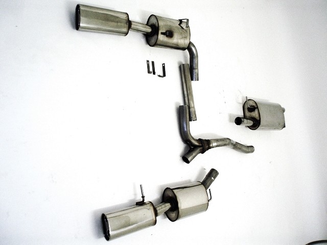 FRIEDRICH Sport-Auspuff / Duplex-Anlage 63,5mm Edelstahl für: VW T5 Multivan (kurzes Chassis)  1.9TDI, 2.0i, 2.5TDI, 3.2 V6  / 62-173kW | Endrohr-Typen: alle / Hinweis: je 1 ESD links + rechts
