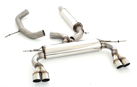 FRIEDRICH Sportauspuff / Duplex-Anlage 76mm Edelstahl ab Kat. für: VW Golf 5 GTI + GT / 2.0TFSI, 1.4TSI  / 147,169,125 kW |  Endrohr-Typen: alle