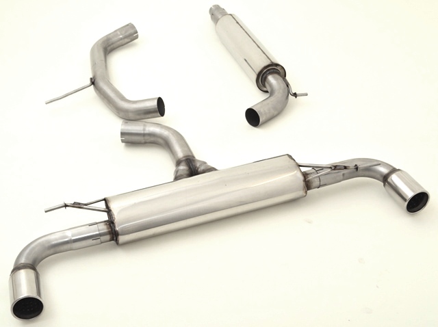 FRIEDRICH Sportauspuff / Duplex-Anlage 76mm Edelstahl ab Kat. für: VW Golf 6 GTI Cabrio /  2.0TFSI - 155 kW |  Endrohr-Typen: alle, Standard 1x 90 od. 100 rund Li + Re