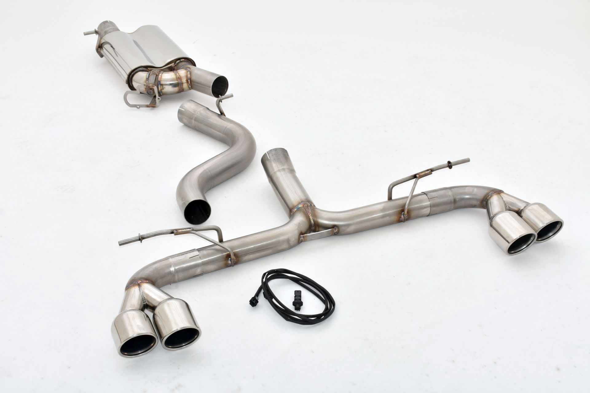 FRIEDRICH Sportauspuff / Duplex-Anlage 76mm Edelstahl ab Kat./OPF für: VW Golf 7 R / 2.0TFSI - 221 kW, mit OPF | Endrohr-Typen: alle / mit Klappe