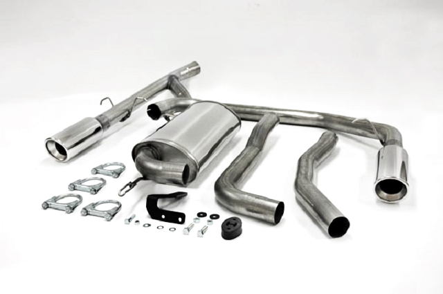 FRIEDRICH Sport-Auspuff / Duplex-Anlage 63,5mm Edelstahl für: VOLVO S70 + V70 + C70 / 2.0T, 2.3T, 2.5TDI, 2.5T / 132,176,184,103,142 KW / 96-2000 | Endrohr-Typen: alle | Hinweis: nicht für Fahrzeuge mit Zusatzheizung