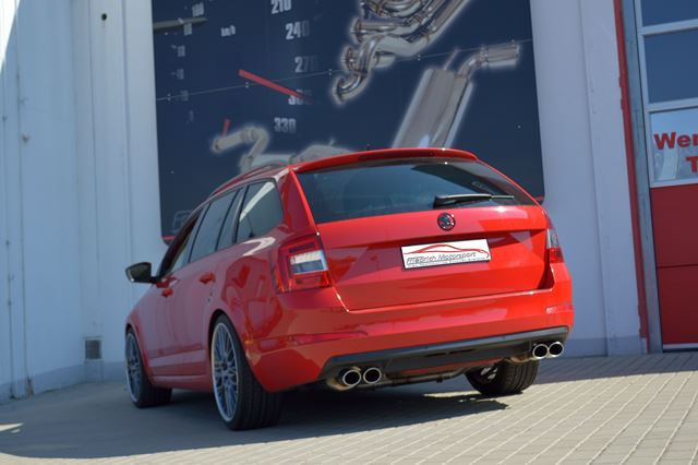 FRIEDRICH Sportauspuff / Duplex-Anlage 76mm Edelstahl ab Kat. für: SKODA Octavia 4x4 - 5E / 1.8TSI - 132 kW | Endrohr-Typen: alle