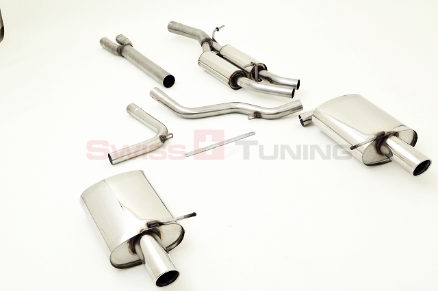 FRIEDRICH Sport-Auspuff / Duplex-Anlage 63,5mm Edelstahl für: SEAT Exeo - 3R, inkl. ST / 1.6i, 1.8T, 1.8TSI, 2.0TDI  /  75-125 kW | Endrohr-Typen: alle / Es muss noch die originale Heckblende vom 2.0TFSI verbaut werden, Seat Teilenummer 3R0807521B