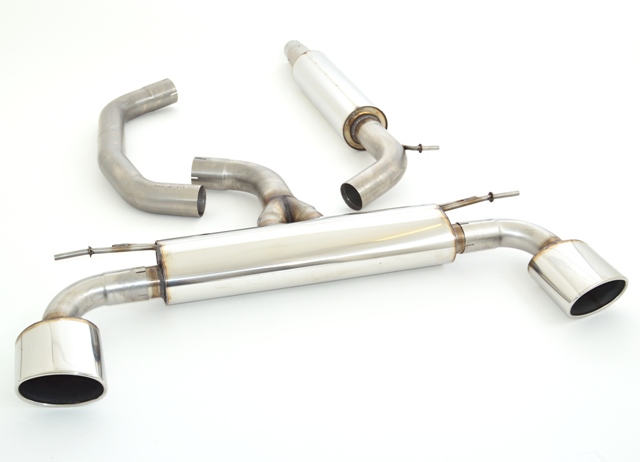 FRIEDRICH Sport-Auspuff / Duplex-Anlage 76mm Edelstahl ab Turbo für: SEAT Leon Cupra 265,280,290,300 - 5F / 2.0TSI - 195,206,213,221 kW | Endrohr-Typen: alle / inkl. Downpipe mit Sport-Kat. 200cpsi