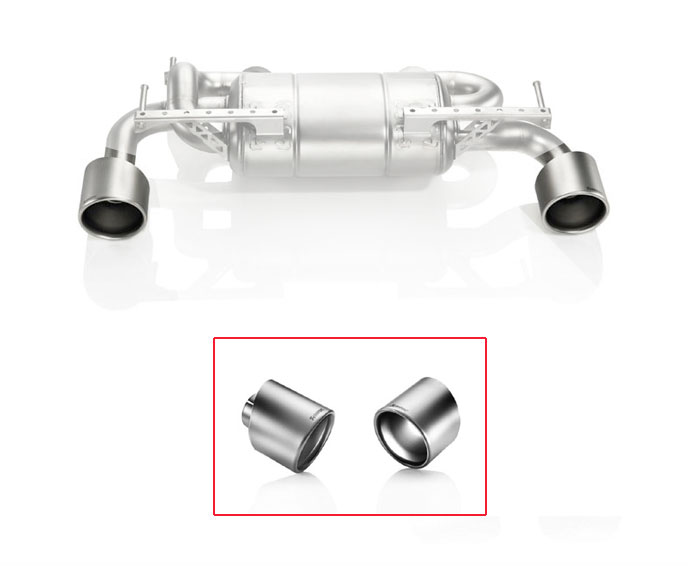 AKRAPOVIC Sport-Auspuff / NISSAN 370Z + MITSUBISHI Lancer Evo X / Endrohr-Satz 2x 125 mm rund, Titan sandgestrahlt