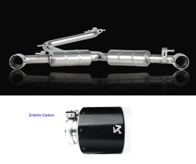 AKRAPOVIC Sport-Auspuff / ESD Edelstahl für: VW Golf 6 GTI / Carbon Endrohre 2x 100 mm rund, schräg | Info: + 3,7 PS, + 6 Nm, - 6,5 kg /  ESD ohne Verbindungsrohr