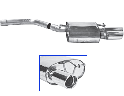 BASTUCK Sportauspuff / Anlage 63,5mm ab Kat. für: AUDI A4 + A5 - B8 / 1.8TFSI - 88,118,125 kW  | Endrohre: 1x 90 rund,eingeollt