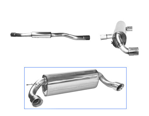 BASTUCK Sportauspuff / Duplex-Anlage 76mm ab Kat. für: BMW M135i/x - F20,F21 / 3.0T - 235 kW | Endrohre: 2x 90 rund 'Race Look', schräg