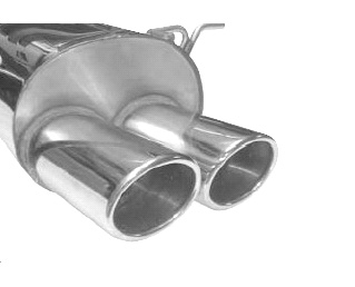 BASTUCK Sportauspuff / Anlage 63,5mm ab Kat. für: OPEL Vectra C  Lim.  1.6i - 2.2i, DTi | Endrohre: 2x 76 rund geb.  Links