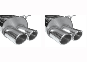 BASTUCK Sportauspuff / Duplex-Anlage ab Kat. für: OPEL Vectra C  Lim.  1.6i - 3.2i, DTi | Endrohre: 2 ESD  2x 76 rund geb.  Links + Rechts