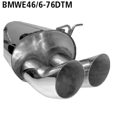 BASTUCK Sportauspuff / ESD für: BMW E46 / 320i,325i,325ix,330i,330ix ( 6.00- ) | Endrohre: 2x 76 rund DTM