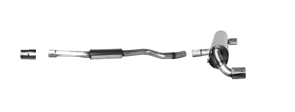 BASTUCK Duplex Sportauspuff / Anlage 76mm ab Kat. für: BMW 328i, 328ix Touring / 2.0T - 180 kW (Motor N20) | Endrohr-Typ: 1x Ø 90mm