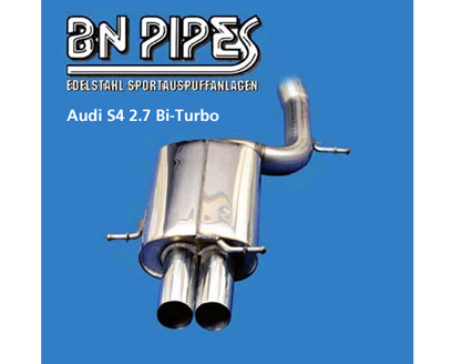 BN-PIPES Sportauspuff / ESD für: AUDI S4 2.7 Bi-Turbo / B5, 98-2000 | Endrohr-Typ: 2x76 rund scharf