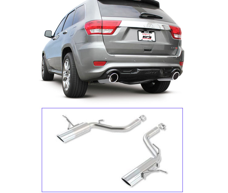 BORLA Sportauspuff / US Rear Section (ESD) 'S-Type' für: JEEP Grand Cherokee SRT-8  6.4 / 2012-14 | lautes System, mit Endrohren Typ 03 - 2x 127mm rund,schräg / ohne CH-Gutachten