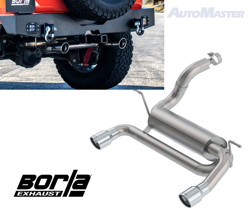 BORLA Sportauspuff / US Rear Section (ESD) 'Touring' für: JEEP Wrangler 2.0T - JL / 2018- | mit Endrohren Typ 35 - rund 89 / ohne CH-Gutachten / Hinweis. milder Sport-Sound.