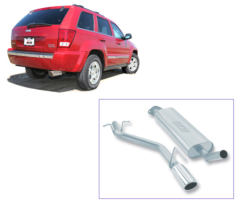BORLA Edelstahl Sport-Auspuff / US Cat-Back System für: JEEP Grand Cherokee V8 5.7 / 2005-10 | mit Endrohren Typ 36 - rund 101 mm / ohne CH-Gutachten