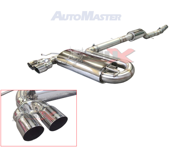 BULL-X Sportauspuff / Anlage 76mm ab Kat. für: AUDI S3 - 8L / 1.8T - 154,165 kW / erhältliche Endrohr-Typen: 10,11,12,13 (ohne Aufpreis) + 16,17 mit Aufpreis Fr. 125.-