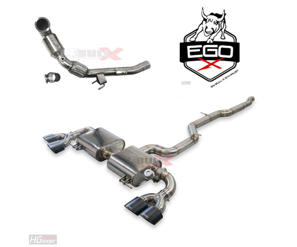 BULL-X Sportauspuff / EGO-X Anlage 76mm ab Turbo für: AUDI S1 - 8X / 2.0TFSI - 170 kW / erhältliche Endrohre: COa, CRa, CRb (inkl., ohne Aufpreis)