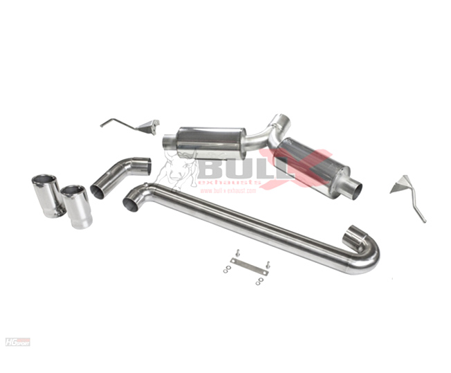 BULL-X Sportauspuff Edelstahl / ESD 76mm für: SEAT Leon - 1P, inkl. FR,Cupra,Cupra R / 1.4TSI, 1.8TFSI, 2.0TFSI / erhältliche Endrohre: 8a,9a,2a,6a,7a