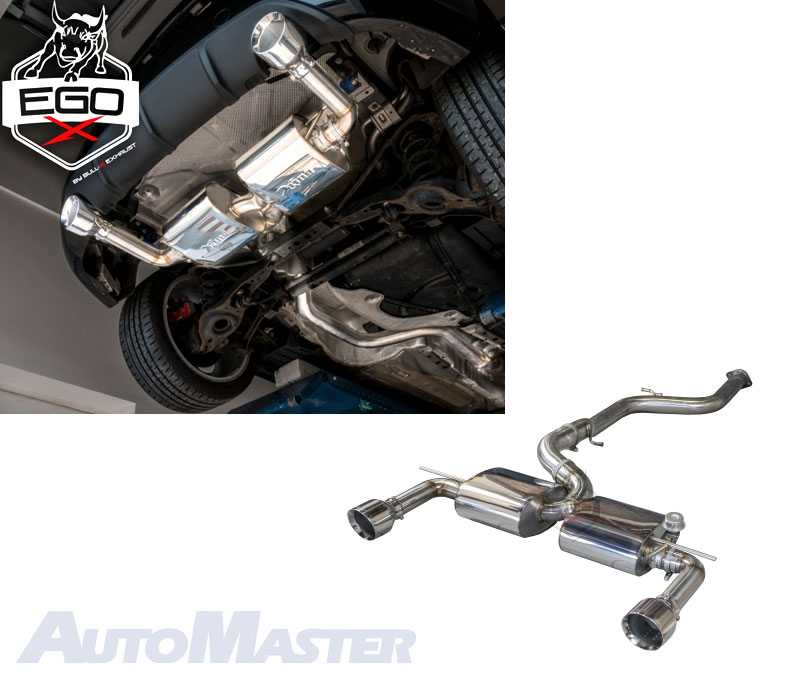 BULL-X Sportauspuff / EGO-X Anlage 76mm ab Kat. für: FORD Focus 2 ST + RS, RS500 / 2.5T - 166,224,257 kW / erhältliche Endrohre: 2c,2d,5b,5c,6c,6d,7c,7d / Endrohre poliert sind inkl.