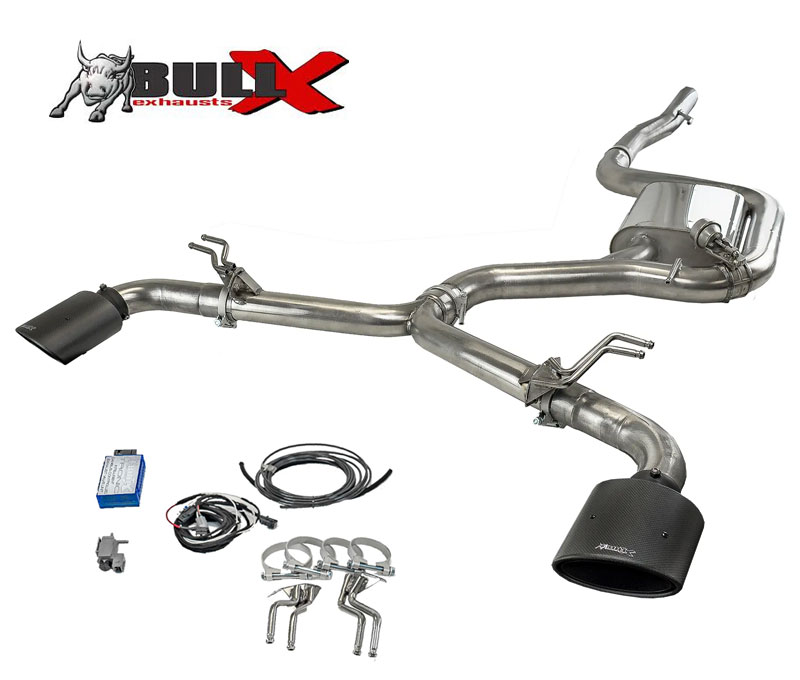 BULL-X Sportauspuff mit Klappe 76mm ab Kat. für: KIA Cee'd GT - JD / 1.6T- 150 kW / Lieferbare Endrohre: O (inklusive), CO / Geliefert inkl. Bull-X Tronic