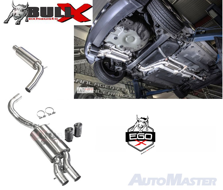 BULL-X Sportauspuff / EGO-X Anlage 70mm ab Kat. für: VW Polo GTI - 6R,6C / 1.8TSI - 141 kW /  Endrohre: 2a,2b,5a,6a,6b,7a / Endrohre poliert sind inkl.