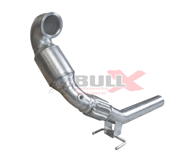 BULL-X Downpipe 89/76mm für: VW Polo GTI - 6R,6C  |  1.8TSI - 141 kW | mit Metall-Kat. 200 cpsi / mit CH-Zulassung