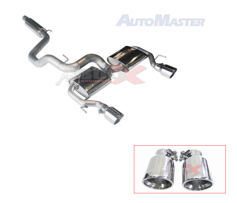 BULL-X Sportauspuff Edelstahl / Anlage 76mm Y-Style ab Kat. für: OPEL Corsa E OPC / 1.6T - 152 kW /  erhältliche Endrohre: 2b,2c,5a,5b,6a,6b,7c