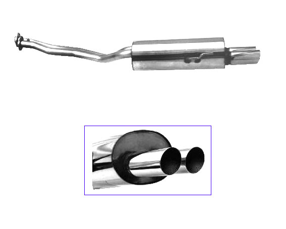 BASTUCK Sportauspuff / ESD ab MSD/Kat. für: BMW E36 / 325i, 328i | Endrohre: 2x 76 rund  (ab Kat.)