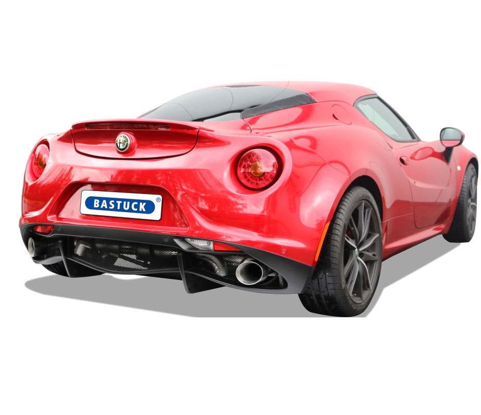 BASTUCK Sportauspuff / Duplex-ESD für: ALFA ROMEO 4C 1750 TBi  - 177 kW | Endrohre: 2x 100 rund 'Race' schräg