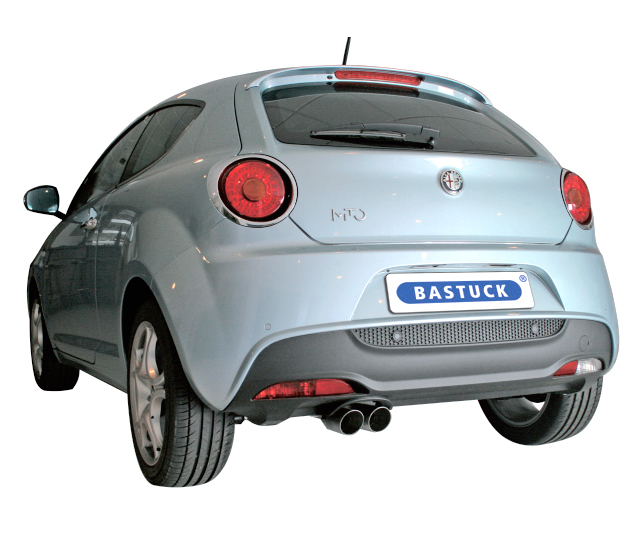 BASTUCK Sportauspuff / ESD für: ALFA ROMEO MiTo  1.4, 1.4 16V, 1.4TB, JTD / 51-125 kW | Endrohre: 2x 76 rund