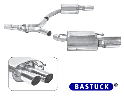 BASTUCK Sportauspuff / Duplex-ESD für: AUDI A5 + S5 / 3.2FSI + S5 3.0TFSI - B8, Coupé,Cabrio / 195,245 kW  | Endrohre: je 2x 76 rund,scharf  Li + Re