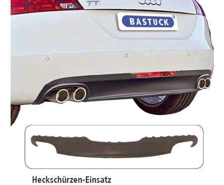 BASTUCK Bodystyling für: AUDI TT, TT Quattro / 8J | Heckschürzeneinsatz für ESD 4x76 rund / PU lackierfähig / nicht passend für S-Line Heckschürze