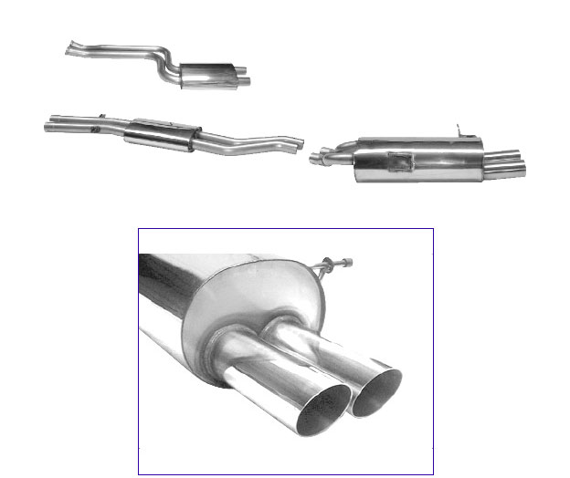 BASTUCK Sportauspuff / Anlage 2x 50,6mm ab Kat. für: BMW E46 / 320i,325i,325xi,330i,330xi ( 6.00- ) | Endrohre: 2x 76 rund