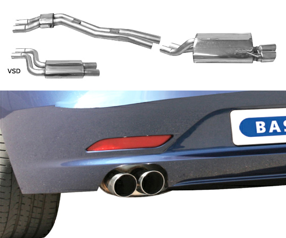BASTUCK Sportauspuff / Anlage 2x 54mm ab Kat. für: BMW Z4 - E89 / sDrive 23i, 30i / 150,190 kW | Endrohre: 2x 76 scharf,schräg