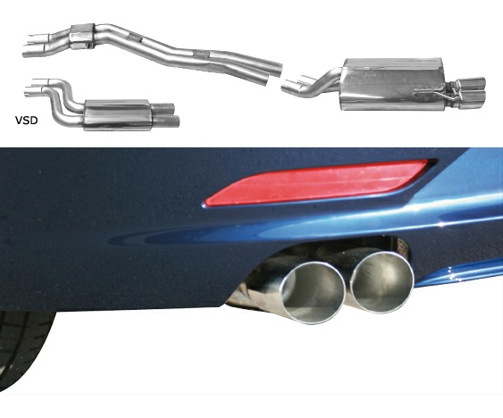 BASTUCK Sportauspuff / Anlage 2x 54mm ab Kat. für: BMW Z4 - E89 / sDrive 23i, 30i / 150,190 kW | Endrohre: 2x 76 slash, seitlich schräg