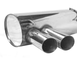BASTUCK Sportauspuff / ESD für: BMW E90,91,92,93 / 325i,330i, incl. xi / ab 2.07- | Endrohre:  2x 76 rund Slash / inkl. Adapter-Rohr