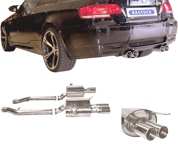 BASTUCK Sportauspuff / Duplex-ESD für: BMW M3 - E93 Cabrio | Endrohre: 4x 85 rund Race / inkl. Adapter-Rohren