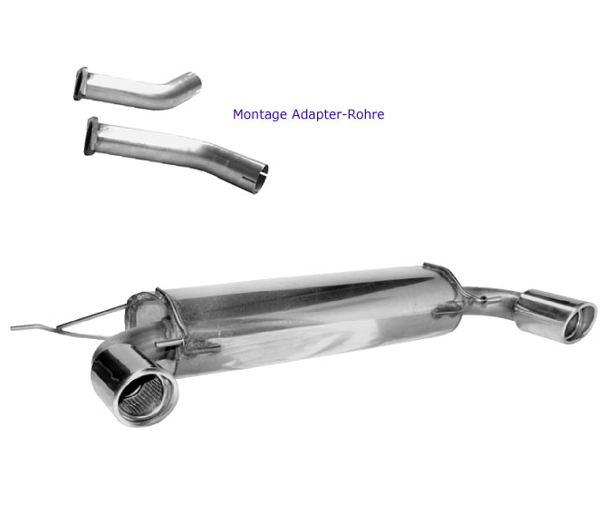 BASTUCK Sportauspuff / Duplex-ESD für: BMW E90,E91,E92 / 335i,335D | Endrohre: Quer  2x 90 rund eingerollt angeschrägt
