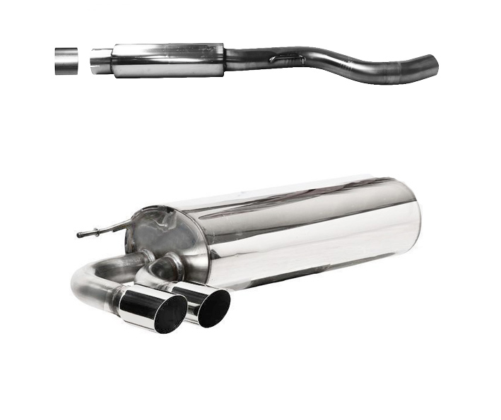 BASTUCK Sportauspuff / Anlage 76mm ab Kat./OPF für: BMW 320i,320ix,330i,330ix - F30,F31 / 2.0T - 135,185 kW, mit OPF | Endrohre: 2x 76 rund,scharf,schräg
