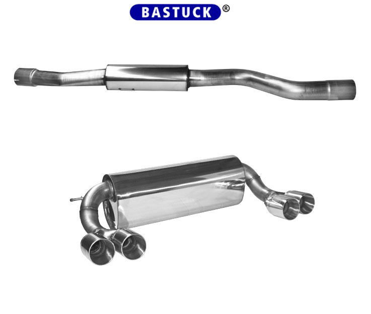 BASTUCK Sportauspuff / Duplex-Anlage 76mm ab Kat. für: BMW 435i, 435ix - F32,F33 / 3.0T - 225,250 kW | Endrohre: 4x 85 rund 'Race Look', gerade