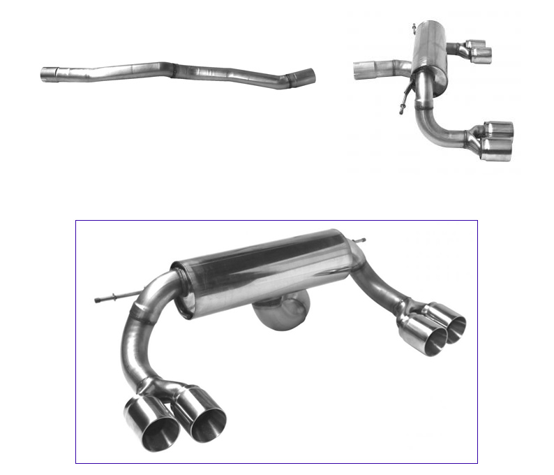 BASTUCK Sportauspuff / Duplex-Anlage 76mm ab Kat. für: BMW M2 - F87 / 3.0T - 272 kW | Endrohre: 4x 90 rund 'Race Look' / ESD ohne Klappe