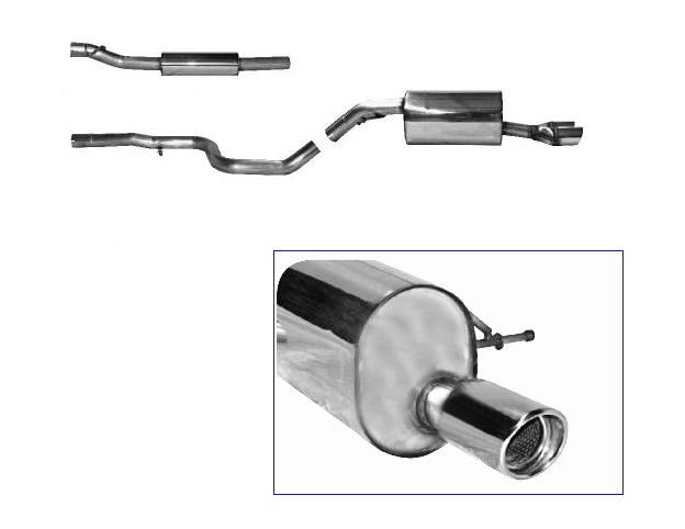 BASTUCK Sportauspuff / Anlage 63,5mm ab Kat. für: CITROËN C2  /  1.2 - 1.6i / 44-90 kW| Endrohre: 1x 90 rund
