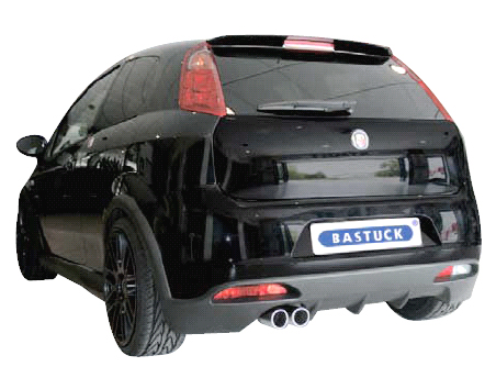 BASTUCK Sportauspuff / Anlage 63,5mm ab Kat. für: FIAT Grande Punto 1.4, 1.4TB, Abarth / 58-132 kW | Endrohre: 2x 76 rund eingerollt