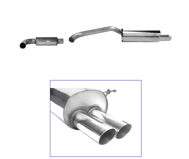 BASTUCK Sportauspuff / Anlage 63,5mm ab Kat. für: FORD Fiesta ST150 - JD3 / 2.0 16V - 110 kW | Endrohre: 2x 70 mm rund