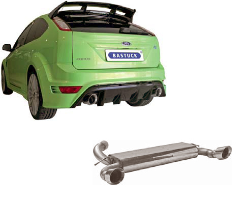 BASTUCK Sportauspuff / Duplex-Anlage ab Kat. für: FORD Focus RS - 224 kW / 2009- |  Endrohre:  2x 100 Race
