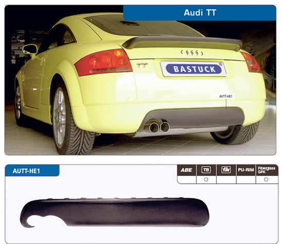 BASTUCK Bodystyling für: AUDI TT | Heckschürzeneinsatz für ESD 2x76 / GFK lackierfähig