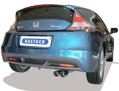 BASTUCK Sportauspuff / ESD für: HONDA CR-Z Hybrid - ZF1 / 1.5 - 84 kW  | Endrohre: 2x 76 rund / inkl. Montage-Adapter